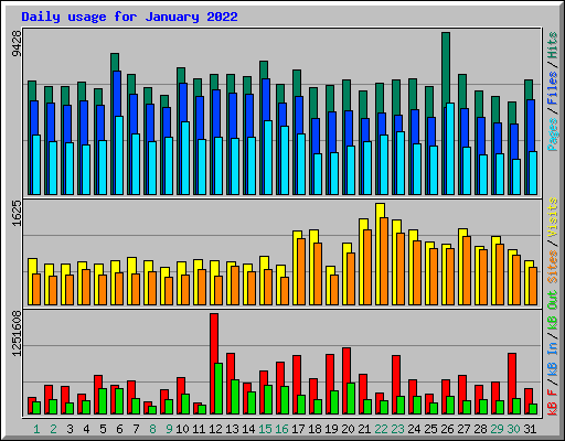 Daily usage for January 2022