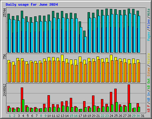Daily usage for June 2024