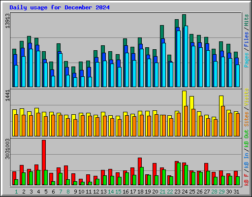Daily usage for December 2024