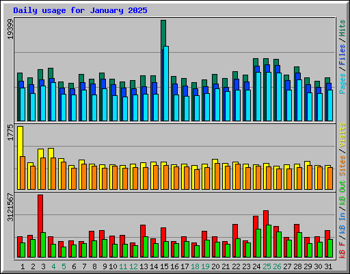 Daily usage for January 2025