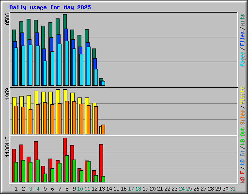 Daily usage for May 2025