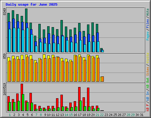 Daily usage for June 2025