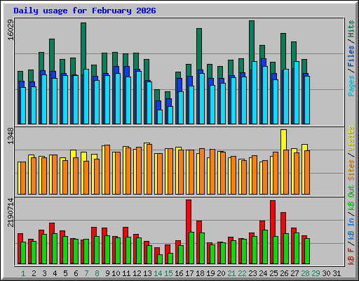 Daily usage for February 2026