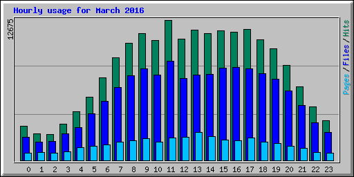 Hourly usage for March 2016