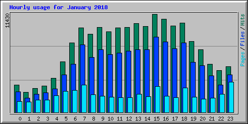 Hourly usage for January 2018