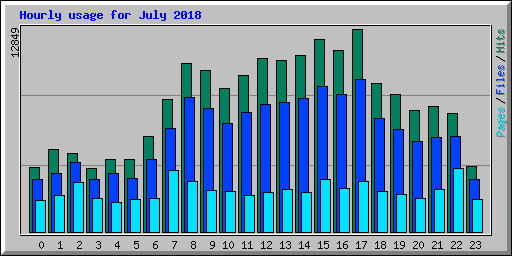 Hourly usage for July 2018