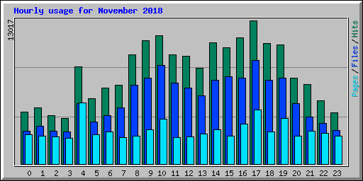 Hourly usage for November 2018