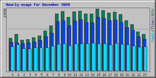 Hourly usage for December 2020