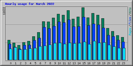 Hourly usage for March 2022