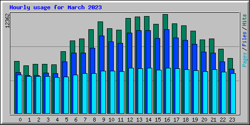 Hourly usage for March 2023